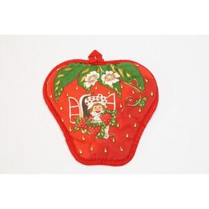 Vintage 1980 Strawberry Shortcake Potholder American Greetings Red Quilted
